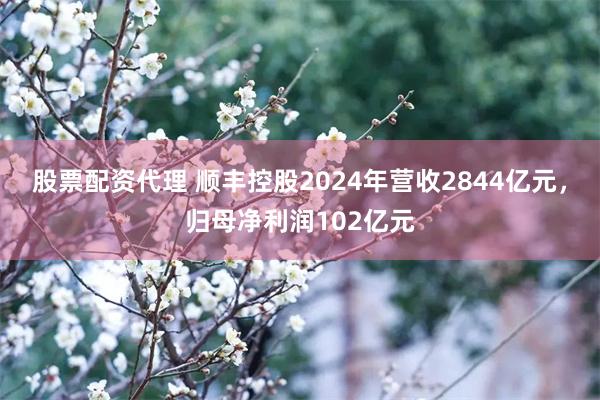 股票配资代理 顺丰控股2024年营收2844亿元，归母净利润102亿元