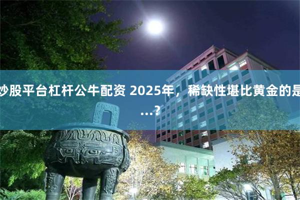 炒股平台杠杆公牛配资 2025年，稀缺性堪比黄金的是...？