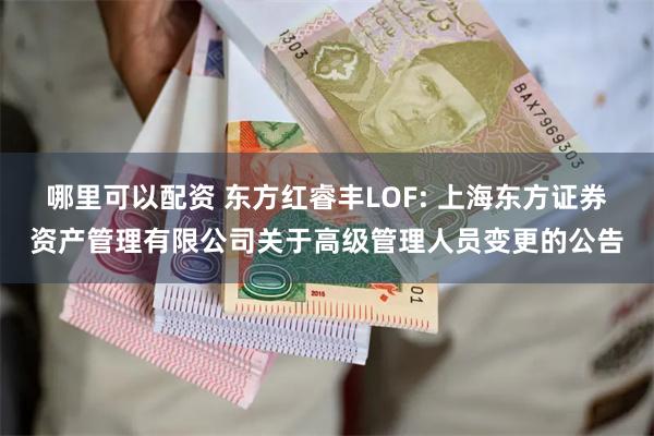 哪里可以配资 东方红睿丰LOF: 上海东方证券资产管理有限公司关于高级管理人员变更的公告