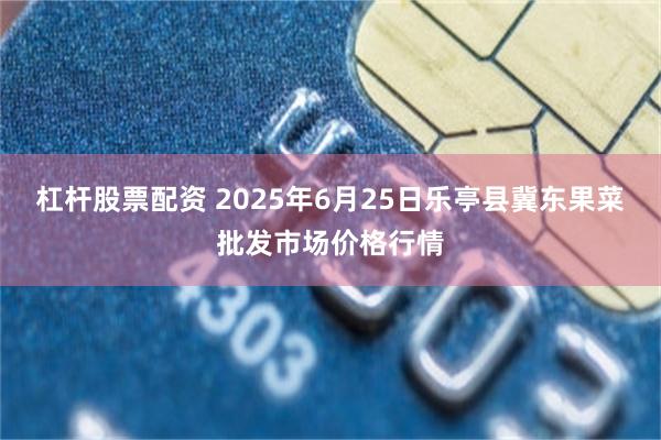 杠杆股票配资 2025年6月25日乐亭县冀东果菜批发市场价格行情
