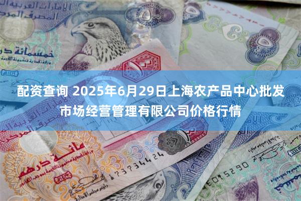 配资查询 2025年6月29日上海农产品中心批发市场经营管理有限公司价格行情