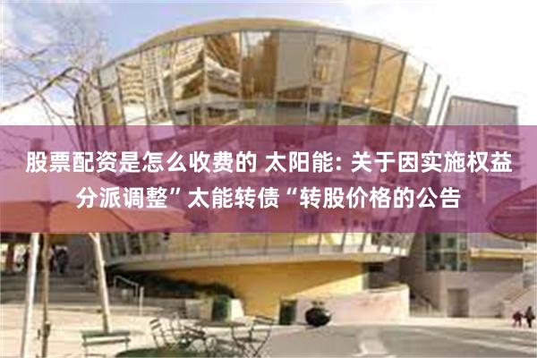 股票配资是怎么收费的 太阳能: 关于因实施权益分派调整”太能转债“转股价格的公告